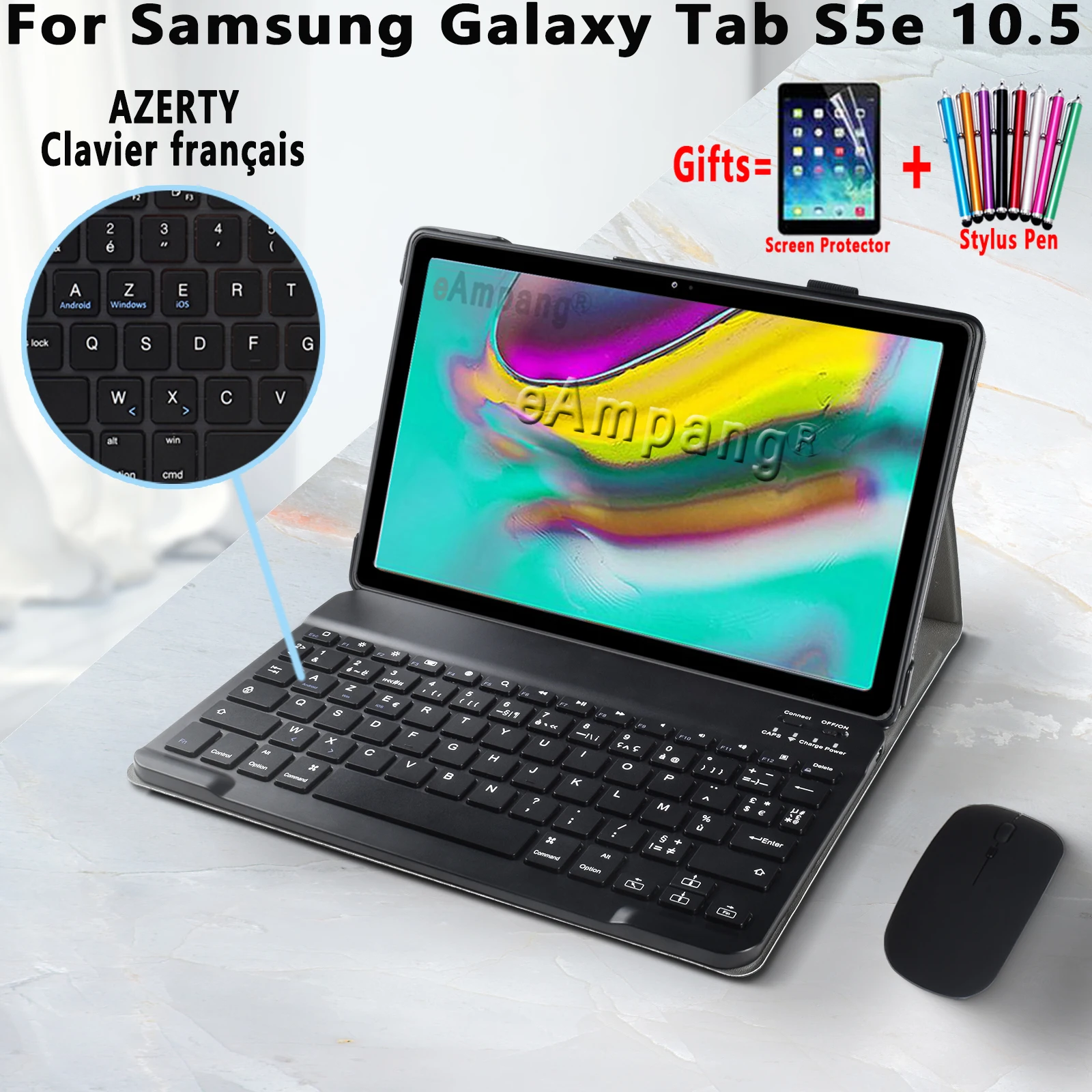 AZERTY Keyboard for Samsung Galaxy Tab S5E 10.5 Case Keyboard AZERTY