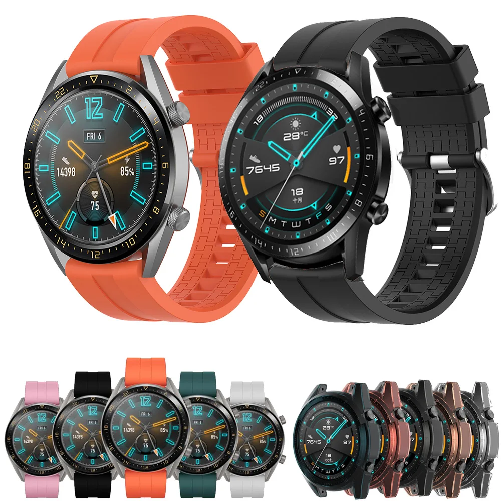 22 мм ремешок для часов Huawei Watch GT 2 GT2 46 активный силиконовые Ремешки наручных