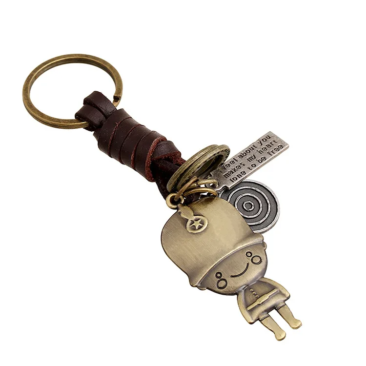 

Europe And America Accessories New Style Retro Weaving Cattle-leather Key Ring Hide Substance Pendant Cartoon Pendant
