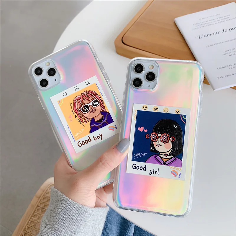 Новый мягкий чехол для телефона с лазерной картой IPhone 11 Pro Max X XR XS 7 8 Plus SE Capa