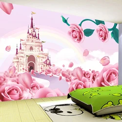 Custom Mural Wallpaper For Kids Room 3D Cartoon Bear Animal Pink Princess Boys Girls Bedroom Wall Decor Photo Papel De Parede