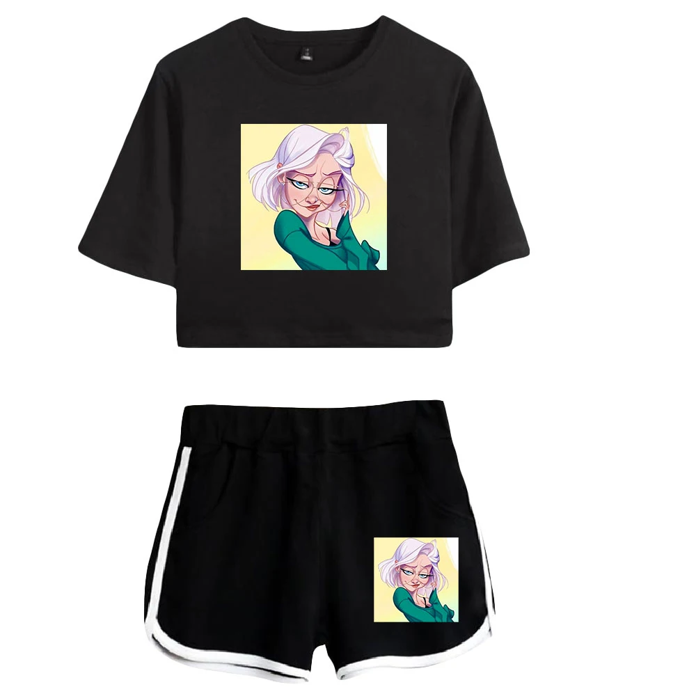 kallmekris Print Summer WomenGirl Sets Sexy Short Tops+shorts Elastic  Waist Suit Two Piece Set - AliExpress