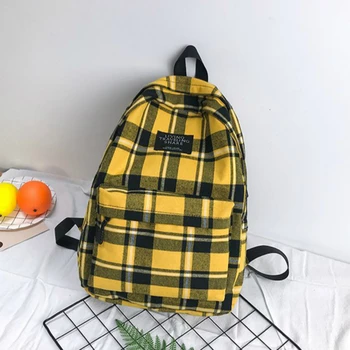 

Fashion Canvas Backpack lattice Women Backpack Solid Color School Backpack Teenage Backbag Rucksack Women Shoulder Bag Mochilas