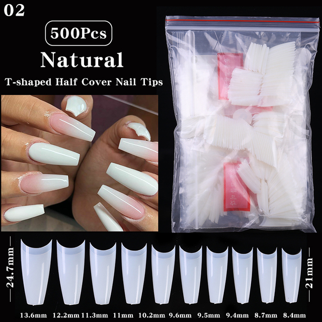 False Nail Tips Fan Nature Nail Art Round Full Cover Display Practice Tools Fake Nails Manicure Acrylic UV Gel Polish
