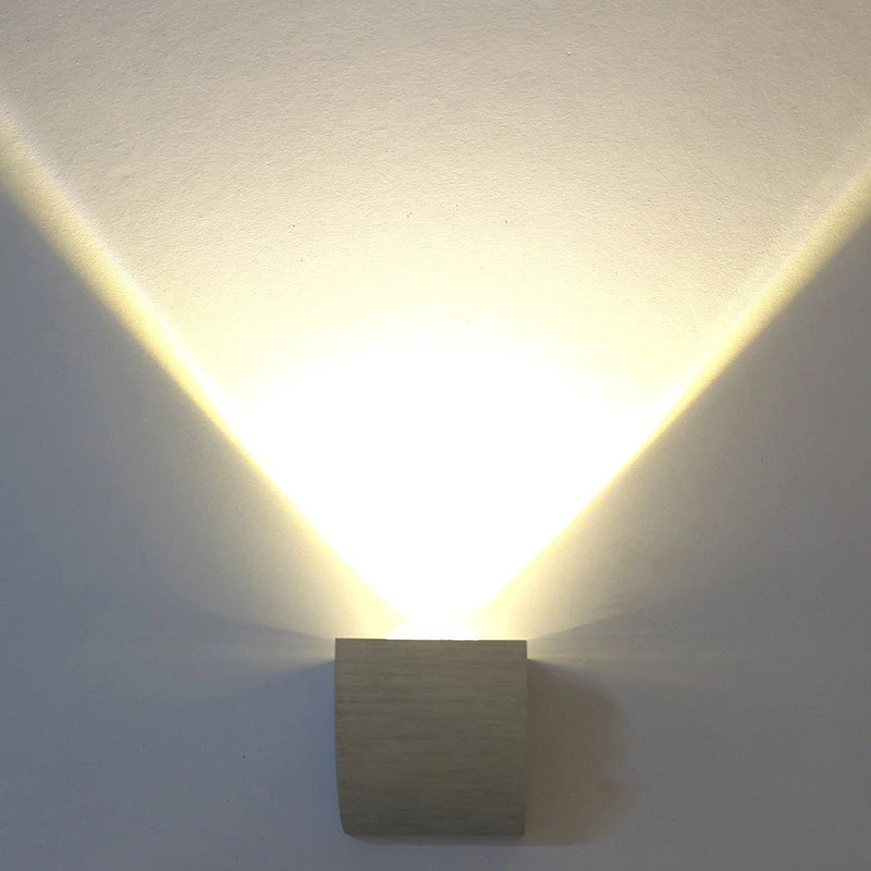 Современный светодиодный настенный мини-светильник, настенный светильник, лампа для коридора, энергосберегающая лампа для помещений, теплый белый, 1x3 Вт, стекло/алюминий