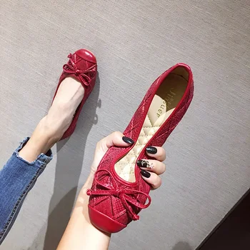 

Shoes Woman Gestante Autumn Women Shoes flats Mujersapato Feminino Ballerine Femme Ladies flat Shoes Round Toe PU Solid Rubber