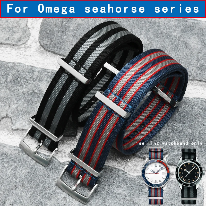20mm Nylon Man's Watchband Waterproof And Breathable Canvas Substitute Omega Watch Strap For New Old Haima 300 | Наручные часы