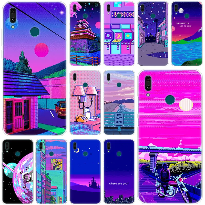 Art Pixel Aesthetic Soft Silicone Case for Huawei Mate 30 20 10 Lite Pro Y9 Y7 Y6 Prime Y5 2019 2018 2017 Fashion Cover | Мобильные