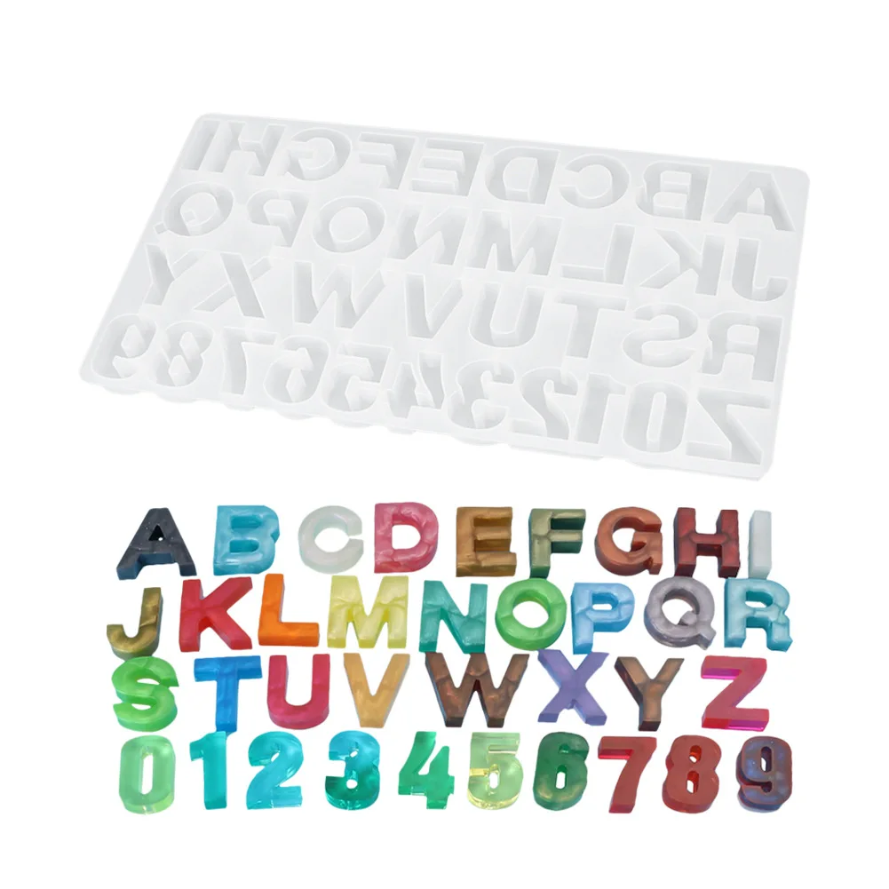 

1 Set Useful Crystal Epoxy Resin Mold Alphabet Letter Number Pendant Casting Silicone Mould DIY Crafts Jewelry Making Tools