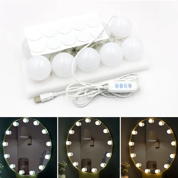 

5V Led Makeup Mirror Light Bulb Makeup Vanity Lights USB Wall Lamp Dimmable Dressing Table Mirror Lamp