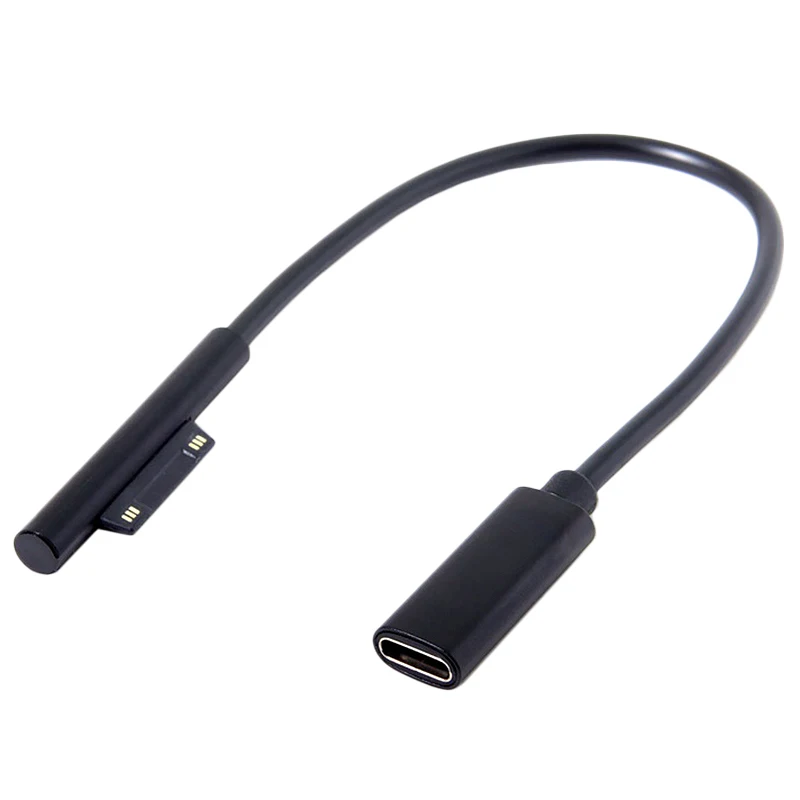 Тип-c Usb-C Dc 15 в женский для поверхности Pro3 Pro4 Pro5 Pro6 Book Pro зарядка Расширение питания Кабель-адаптер конвертер шнур Blac