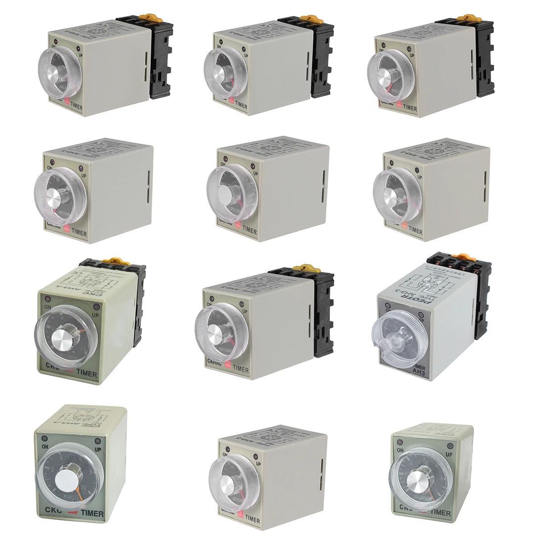 

uxcell UXCELL 1pc 8 Terminal Range Adjustable Delay Timer Time Relay AH3-3