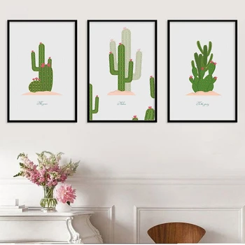 

Nordic Modern Style Various Cactus Flower Canvas Painting Green Plant Posters And Prints Wall Art Pictures For Living Room Decor