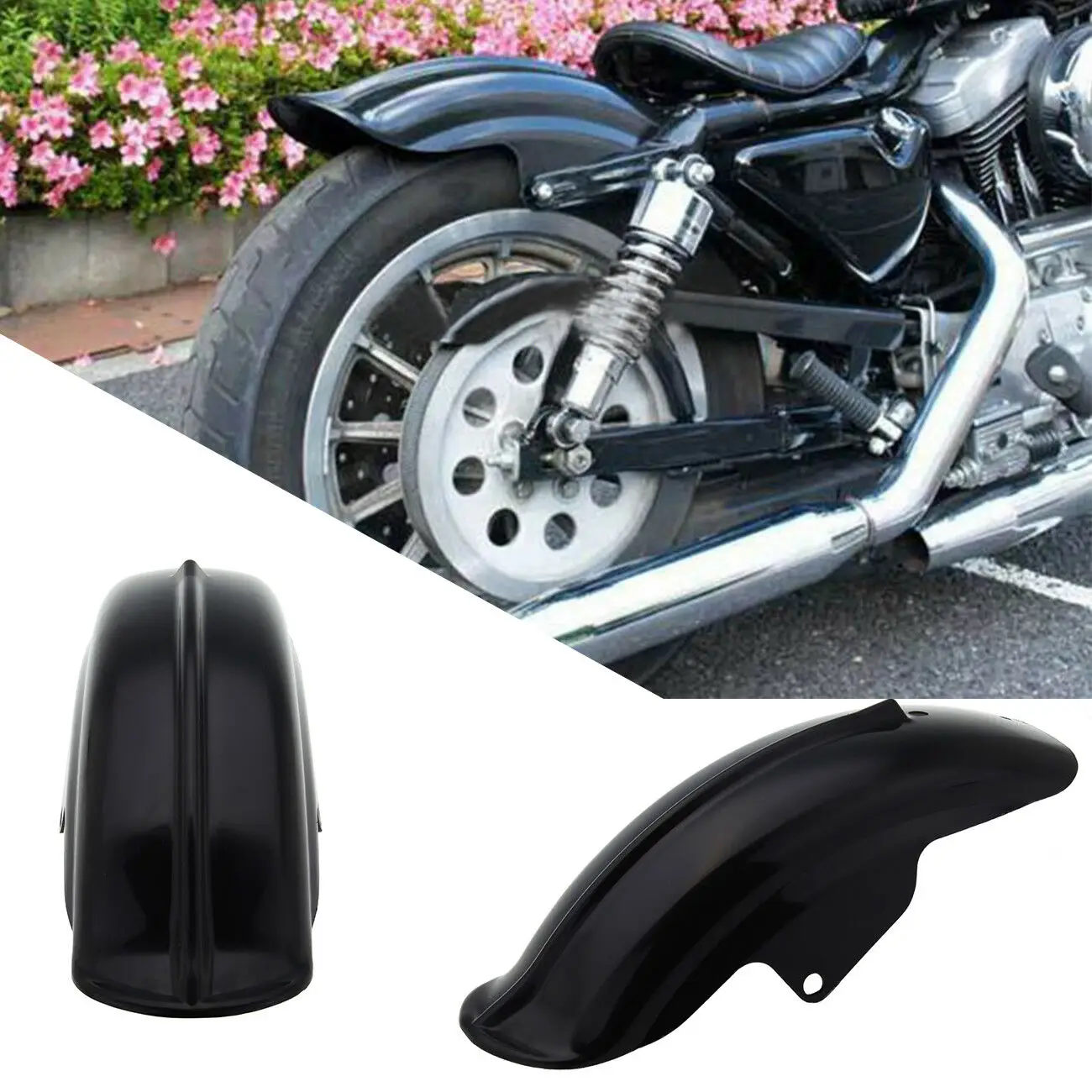 

Samger Motorcycle Rear Fender Mudguard Black Bobber Chopper for Harley Sportster 883 883R 94-03 Cafe Racer Mudguards