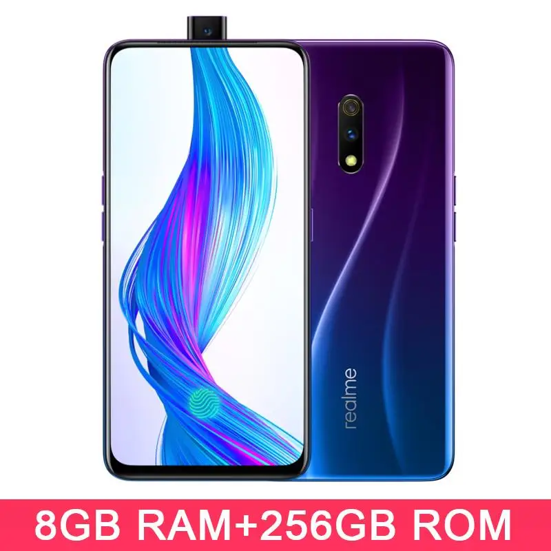 8GB 256GB blue Realme X 4 ГБ ОЗУ 64 Гб ПЗУ 6,53 ''полноэкранный мобильный телефон с всплывающей камерой мобильный телефон 20 Вт VOOC Быстрая зарядка 3,0 смартфон - Цвет: 8GB 256GB blue