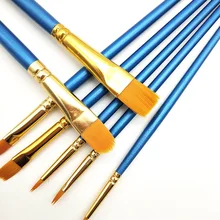 10 шт./пакет акварель гуашь кисти для рисования разные формы круглый острый кончик нейлоновые кисти для рисования кисти комплект, принадлежности для живописи