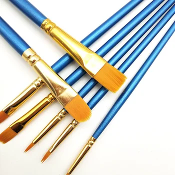 

10Pcs/bag Watercolor Gouache Paint Brushes Different Shape Round Pointed Tip Nylon Hair Painting Brush Set Art Supplies