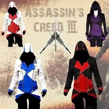 

Assassins creed Adult Men Women Streetwear Hooded Jacket Coats Outwear Cosplay Costume Edward assassins creed Halloween Costume