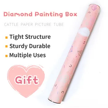 

AZQSD Diamond Painting Accessories Cylinder Package Pink Canvas Storage Gift Box Wrapping Compressive Pressure 1PCS