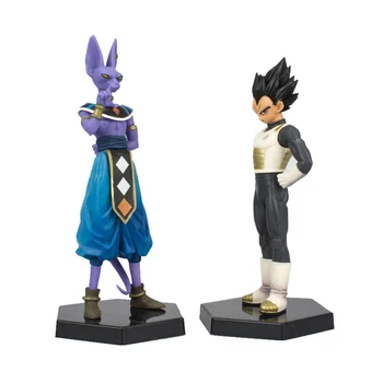 

2 stks/partij Japan Anime Dragon Ball Z Beerus Vegeta God Super Saiyan PVC Action Figure Model Doll Toys Voor kids Geschenken