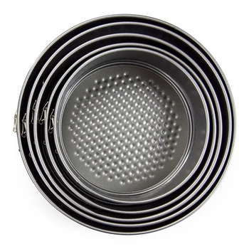 

4/7/9/10 inch Cakes Molds Bakeware Baking Pans Black Carbon Steel Non-stick Slipknot Removable Base Tray Kitchen Supplies