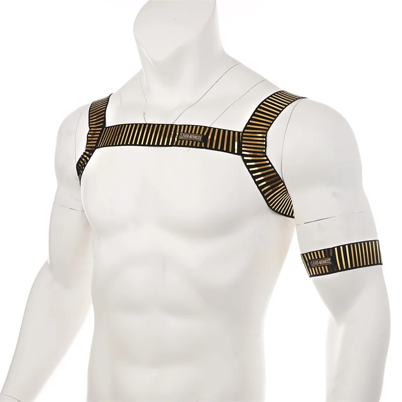 CLEVER-MENMODE Harness Lingerie Men Body Chest Strap Sexy Bondage Costume High Elastic Night Clubwear Male Performance Arm Band cosplay costume,mens bondage lingerie,sexy fetish wear,men chest harness belt