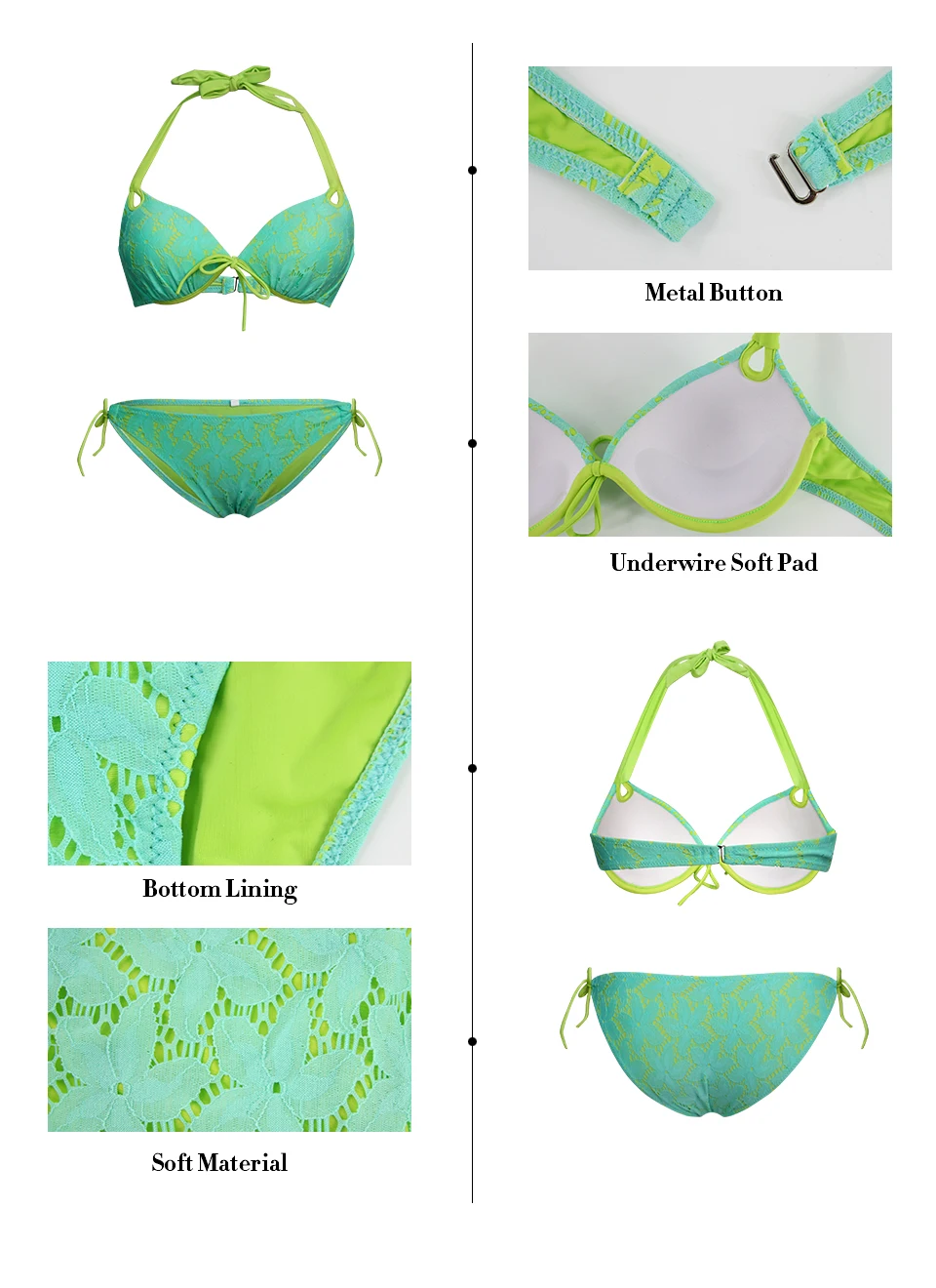 PERONA Women Bikini Set Print Swimwear Sexy Push Up Swimsuit Two Piece Bathing Suit Padded Swimming Suit 2020