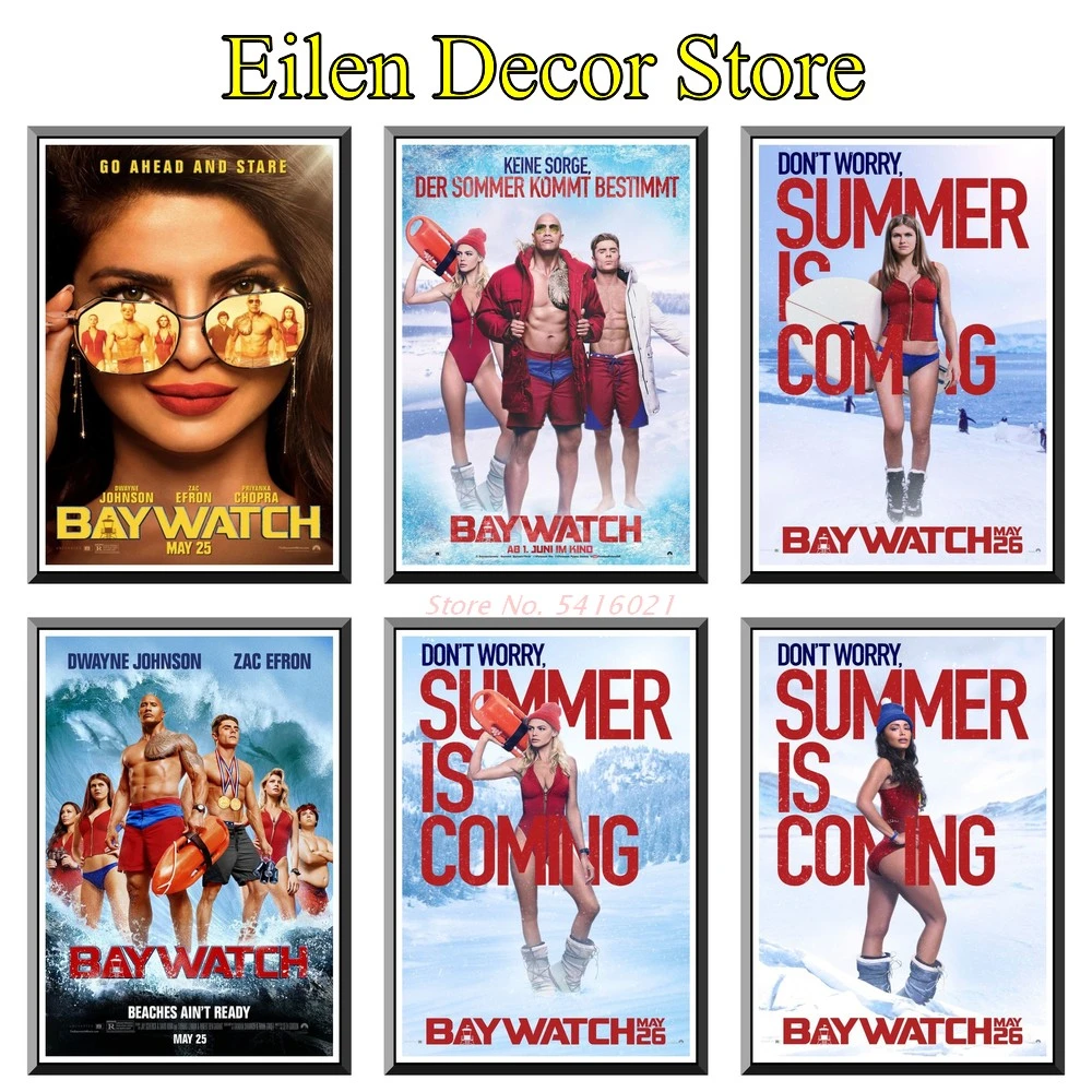 Baywatch映画ポスター壁紙クラシックデコレーションポスター プリントレトロ映画アートプリントクラシックフィルムホーム42x30cm ウォール ステッカー Aliexpress