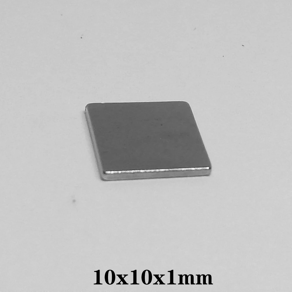 Неодимовый магнит 10x10x1 мм 20 ~ 500 шт. 10 * 1 тонкие мощные магниты NdFeB блок мощный