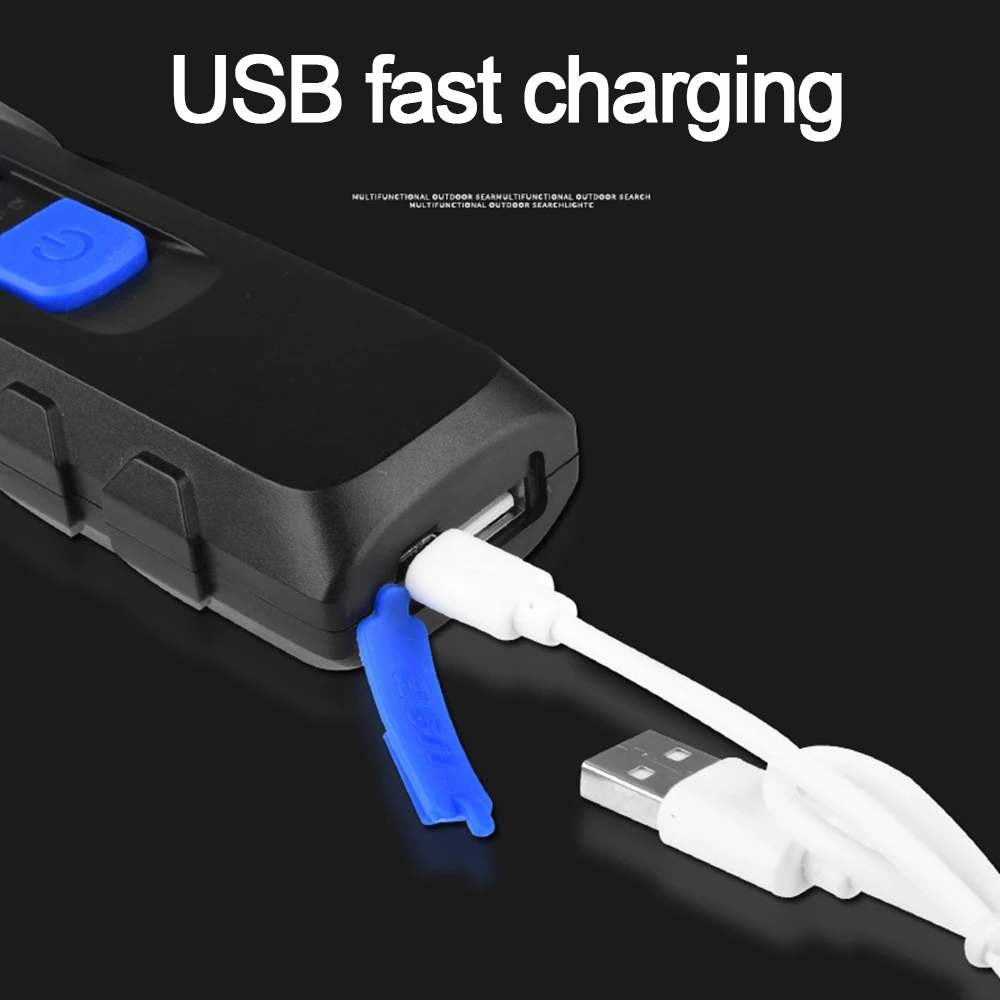 1 шт. XPE/COB бликовый светодиодный прожектор, USB Перезаряжаемый аварийный фонарик с магнитной лампой для ремонта автомобиля