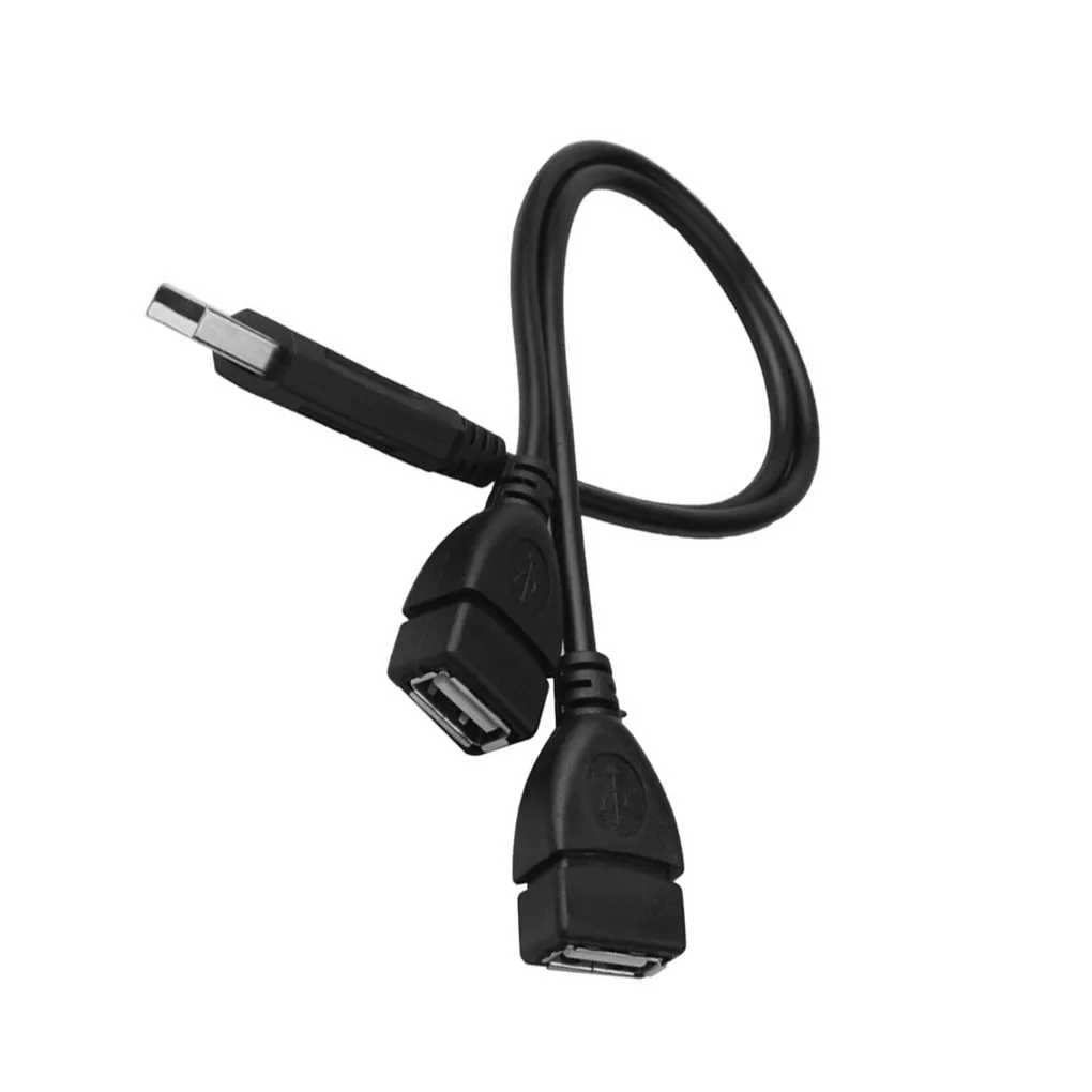 USB кабель питания для зарядного устройства Шнур-Удлинитель USB 2,0 A 1 штекер 2 двойной USB Женский концентратор данных адаптация питания