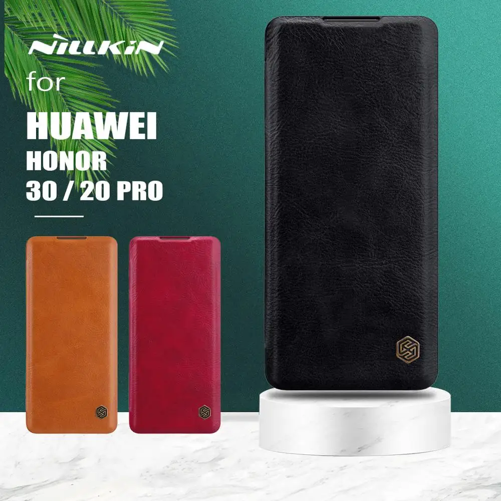 Для Huawei Honor 30 20 Pro Чехол Nillkin Qin Флип кожаный чехол Роскошный деловой для телефона