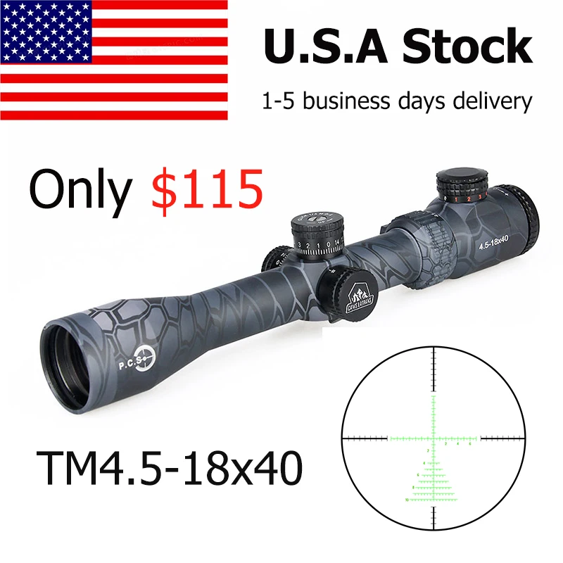

Canis Latrans Rifle Scope TM4.5-18x40 Rifle Scope Second Reticle Shockproof Fogproof 30mm Tube Size For Outdoor Hunting gs1-0287