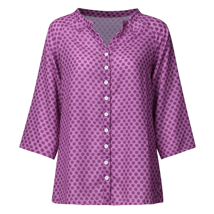 Blusas Mujer de Moda 2019 Женская Повседневная Ретро блуза на пуговицах с длинным рукавом