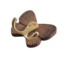 Butterfly-Shaped Coat Hat Key Hook Wall Mounted Wooden Wall Hooks Hanger Hat Holder For Bathroom Hanging Towels