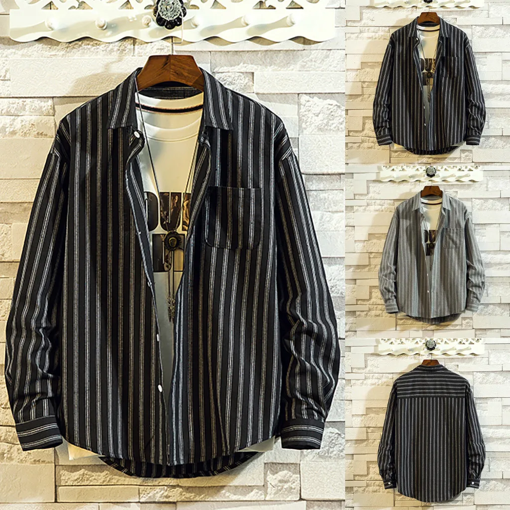 Модные мужские рубашки camisa повседневная мужская рубашка с принтом уличная одежда с длинным рукавом Свободная Съемная Мужская блузка Топ мужские рубашки