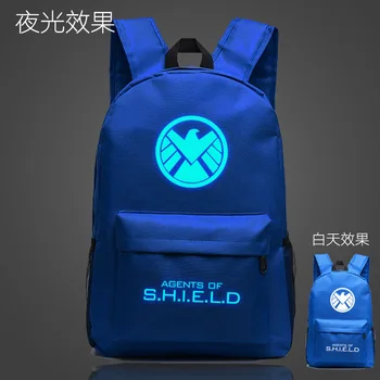 

Agents of SHIELD Blue Fashion Oxford Backpacks Rucksacks Night Light Backpack Casual Luminous Travel Knapsack Unisex New