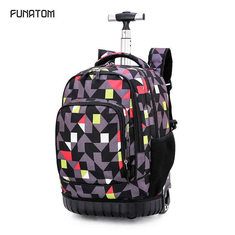 Дорожные рюкзаки на колесиках сумки для подростков школьный рюкзак с колесиками для девочек рюкзак на колесиках детские сумки для багажа - Цвет: 3