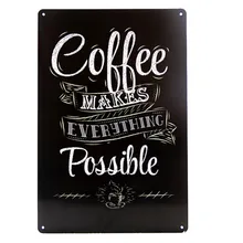 Кофе делает все возможное кофе бар металлический оловянный плакат Настенный декор