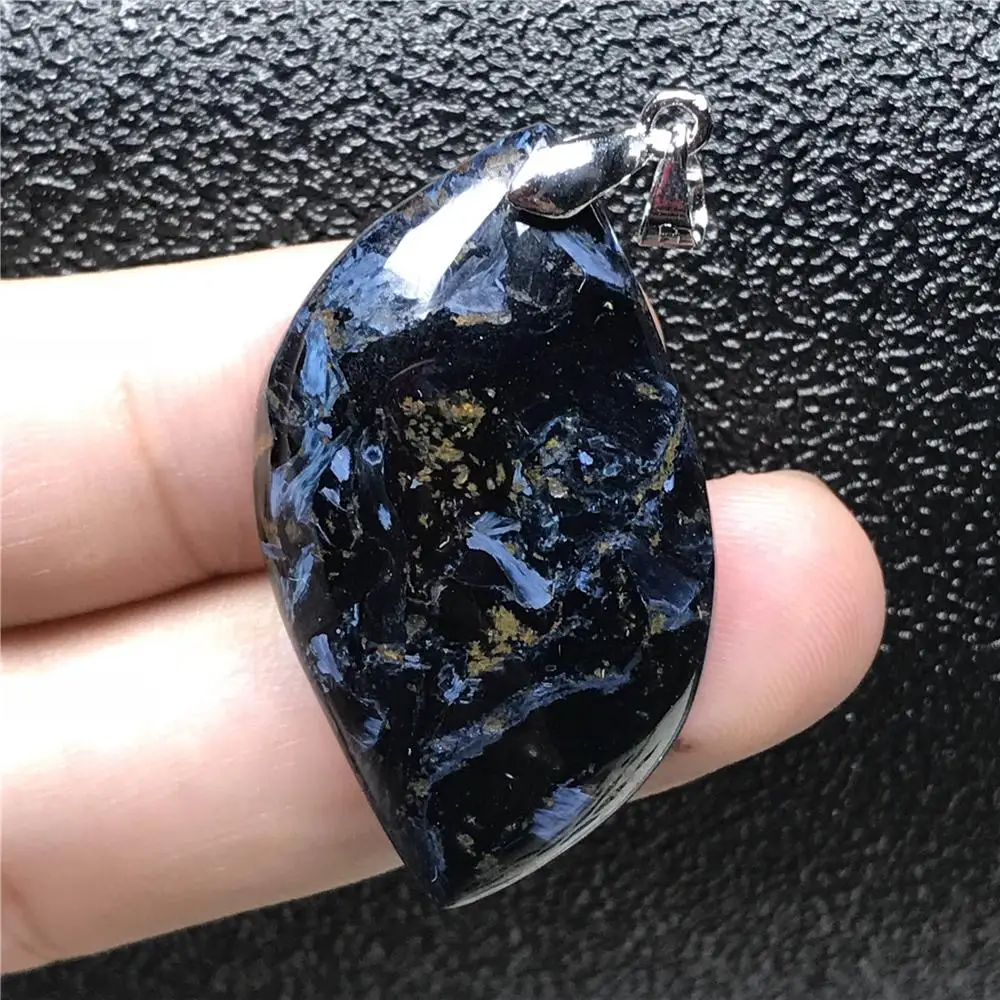 Натуральный Синий Кулон Pietersite для женщин и мужчин, кристалл в Намибии, 36x20x6 мм, бусины в виде лошадиных глаз, эффект фейерверка, камень, ювелирные изделия AAAAA