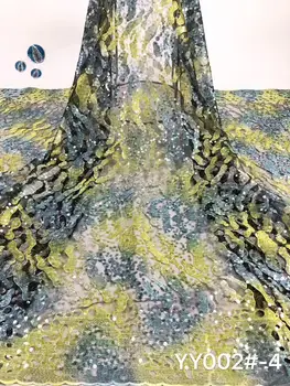 

African Sequins Lace Fabric 2019 Embroidered Nigerian Net Laces Fabric Bridal High Quality French Tulle Lace Fabric DPOC094
