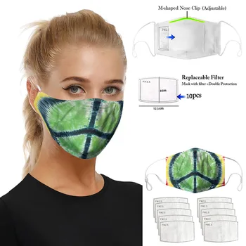 

1PC Mask + 10PCS Filter Face Mouth Reusable Washable Cotton Protective Fabric Facial Print Mascarilla Dust Facemask Многоразовые
