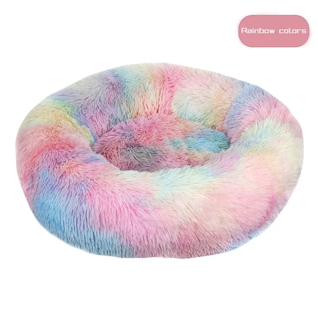 Meijuner 2021 New Long Plush Pet Bed Super Soft Round Dog Bed Washable Dog Kennel Pet Supplies Cushion For Dog Cat Big Cushion 20
