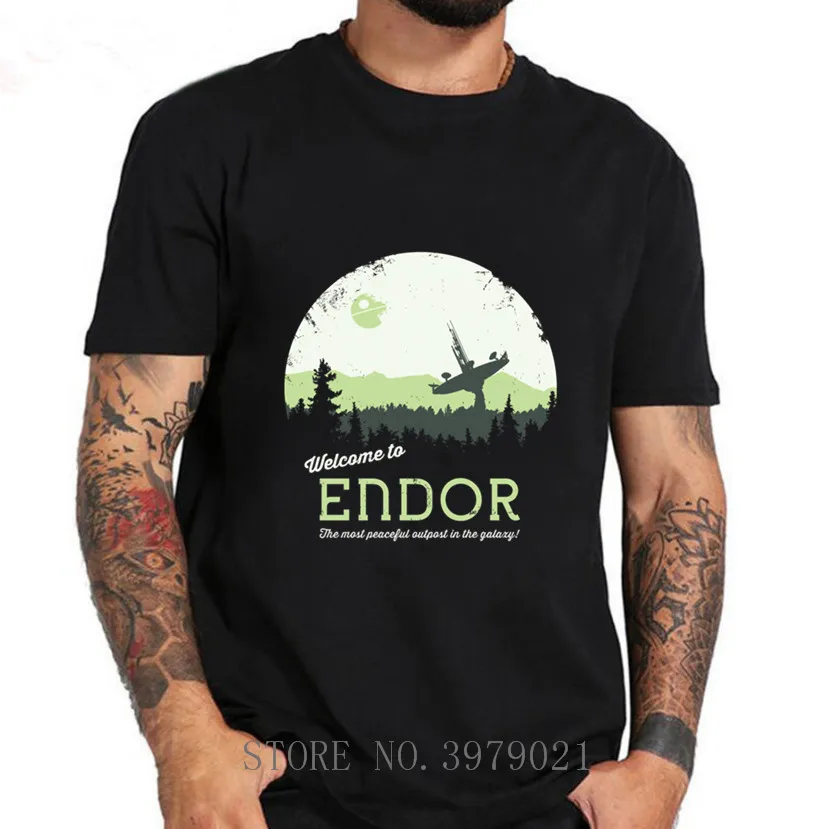 

New Design Men T shirt Welcome To Endor star wars Men's Fashion T-Shirt 100%cotton O-neck Casual College Tshirt