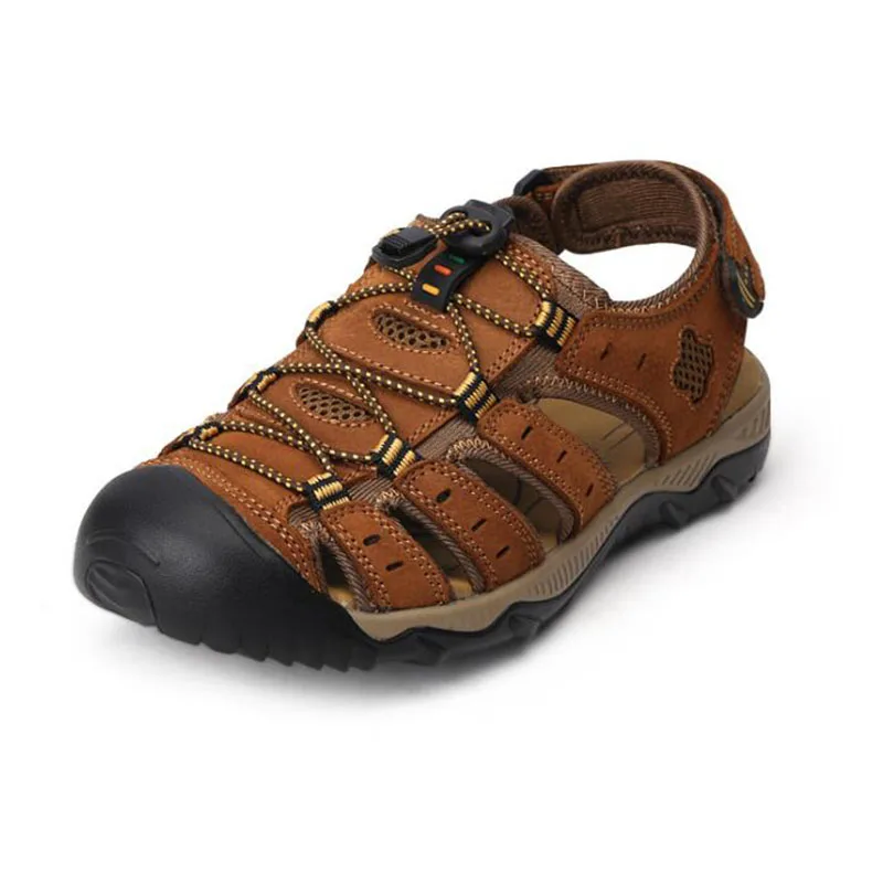 

Sandals men's summer new men's shoes outdoor casual shoes leather baotou feet sandals and slippers first layer leather 2019