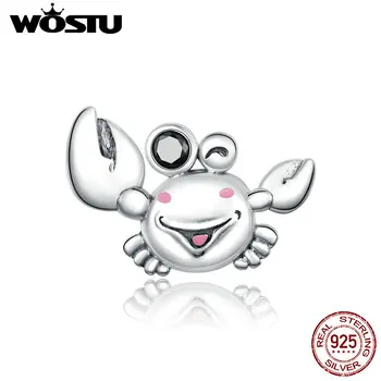 

WOSTU New Arrival Charms 925 Sterling Silver Crab Beads for Original Bracelet & Bangle DIY Jewelry Making Gift FIC1655