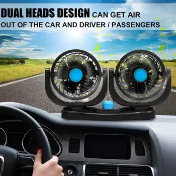 

12V Dual Head Car Fan Portable Vehicle Truck 360 Degree Auto Cooling Cooler Energy Saving Car Cooler Mini Electric Car Fan