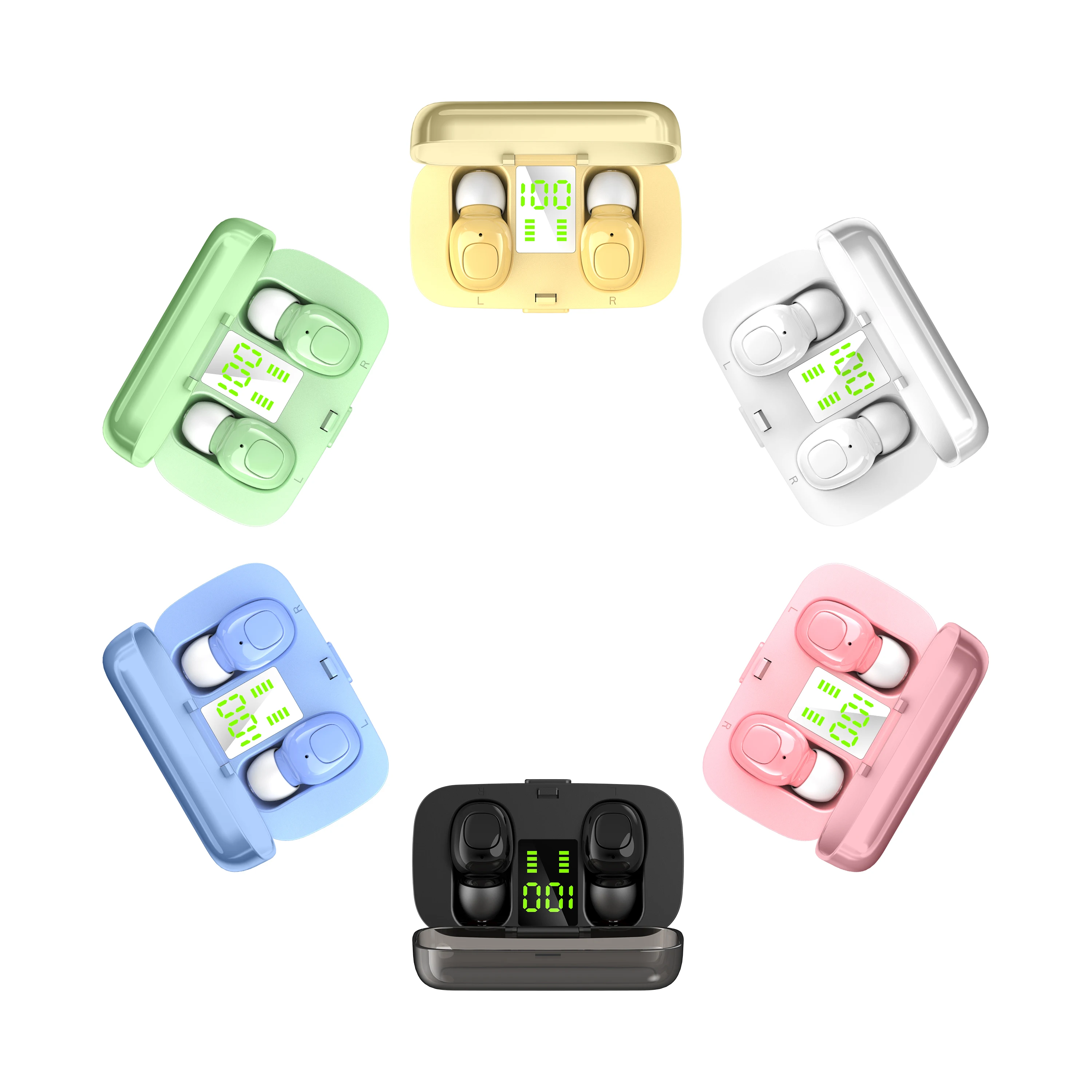 XG21 Wireless Stereo Headset Bluetooth 5 0 In ear HiFi Hands free Sports Earphones Noise Reduction With Charging box Earpiece