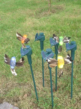 

pack of 6 set Solar/Battery Powered Flying Wobble Fluttering Hummingbird Bird for Garden Yard Plants Flowers Patio Landscape