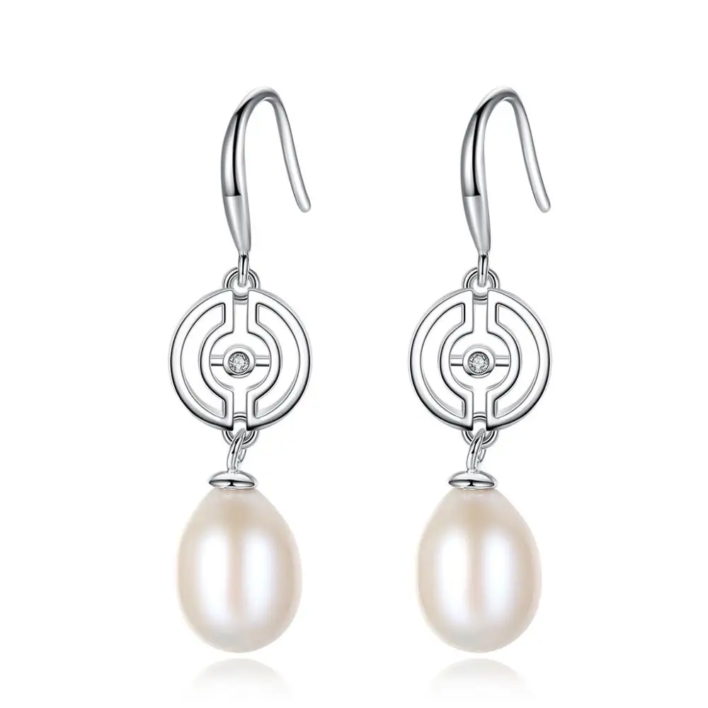 

Fenchen Natural Pearl Drop Earrings for Women 925 Sterling Silver Ear Hook Dangle Vintage Women Jewelry Gift for Party AE064